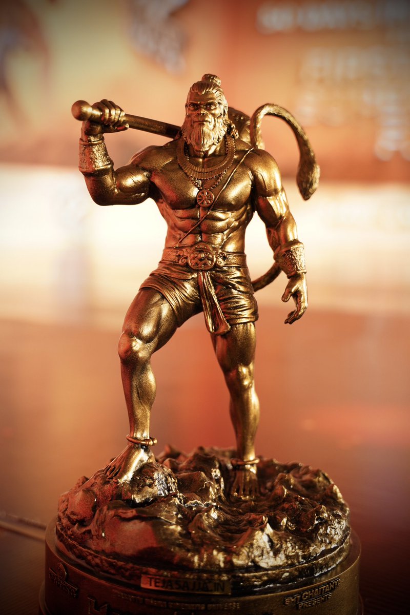 Bringing the mesmerising world of #HanuMan much closer to you..! The statue replica of Hanuman and all other exciting merchandise from @ThePVCU will be available online for you to grab very soon 🥳 #JaiHanuman #PVCU