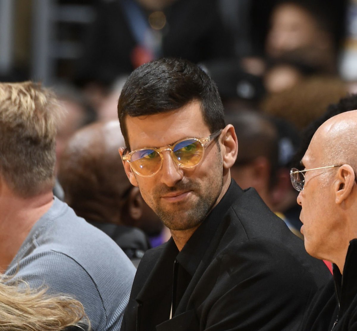 Djoker 🤝🏻 Joker @DjokerNole during the game between the Denver Nuggets and the Los Angeles Lakers (Getty Images)