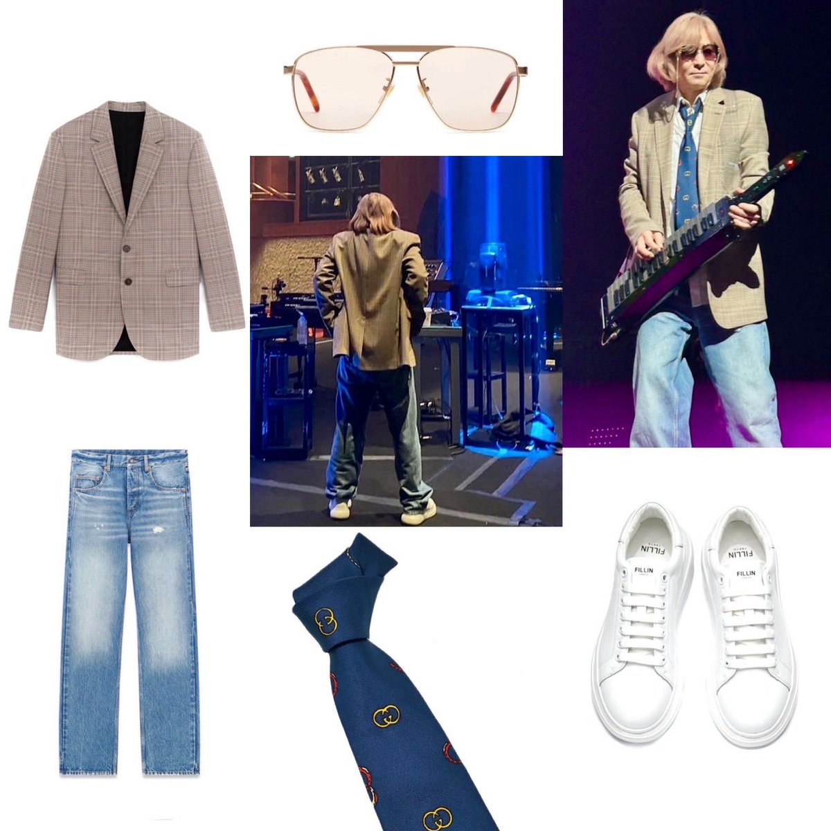 TKcostume's tweet image. Sunglasses,Tie
GUCCI

Jacket
CELINE

Denim
Saint Laurent

Sneaker
FILLIN

2024.3.2
from TK&apos;s SNS

#TetsuyaKomuro
#小室哲哉
#TMNETWORK
#Tecci𓀠
#てっち衣装部
🎹