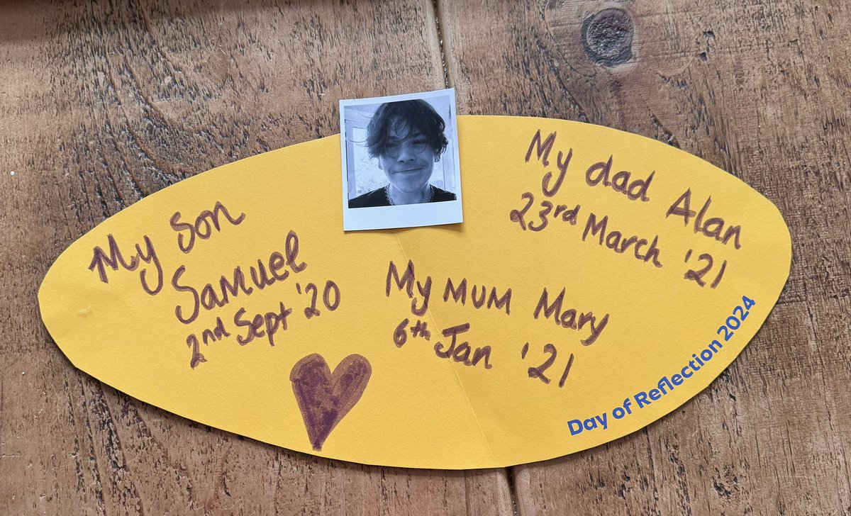 On #DayOfReflection I’m remembering my son Samuel, mum Mary and dad Alan. All lost within 7 months. 30 at each funeral. For all those those families who struggled to grieve in the pandemic ❤️ @MarieCurieEOLC #SuicidePrevention #grief #childloss