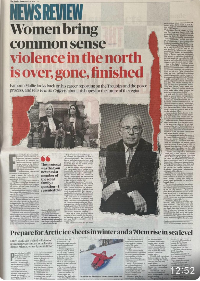 #Mallie Memoir # Sunday Times … Eamonn Mallie EYEWITNESS TO WAR AND PEACE …In today’s @sundaytimes - all editions. @OxfordDiplomat @PatricKielty @EamonnHolmes @FrBrianDarcy @skydavidblevins @GaryGibbonC4 @jonsnowC4