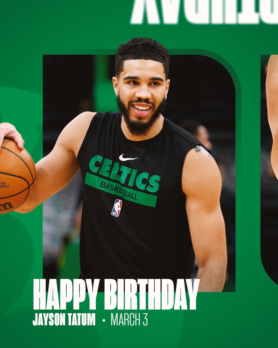 Happy birthday <a href="/jaytatum0/">Jayson Tatum</a> 🎂☘️🎉