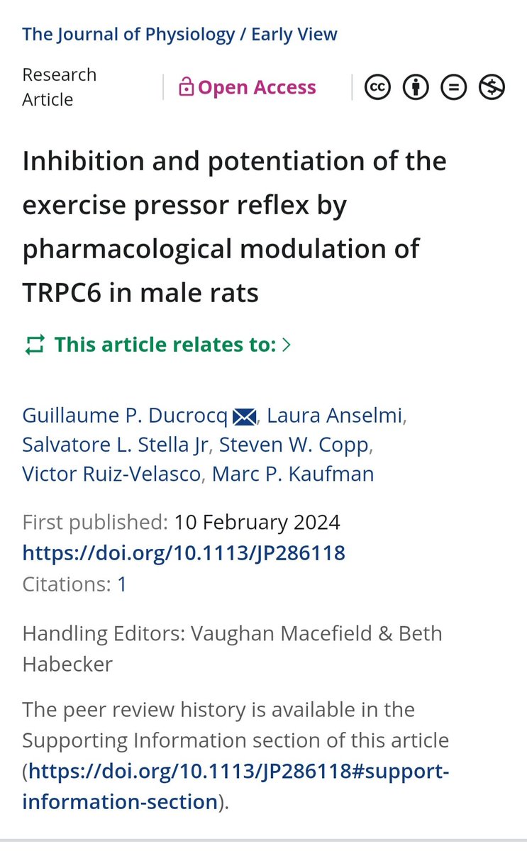 Ann-Katrin (Anka) Grotle, PhD (@ankagrotle) on Twitter photo Our newly published perspectives article in <a href="/JPhysiol/">Journal of Physiology</a> is out sharing our perspective on the novel findings by Ducrocq et al 2023 suggesting a significant role played by TRPC6 channels in mediating the blood pressure response to exercise. physoc.onlinelibrary.wiley.com/doi/10.1113/JP… Our newly published perspectives article in <a href="/JPhysiol/">Journal of Physiology</a> is out sharing our perspective on the novel findings by Ducrocq et al 2023 suggesting a significant role played by TRPC6 channels in mediating the blood pressure response to exercise. physoc.onlinelibrary.wiley.com/doi/10.1113/JP…