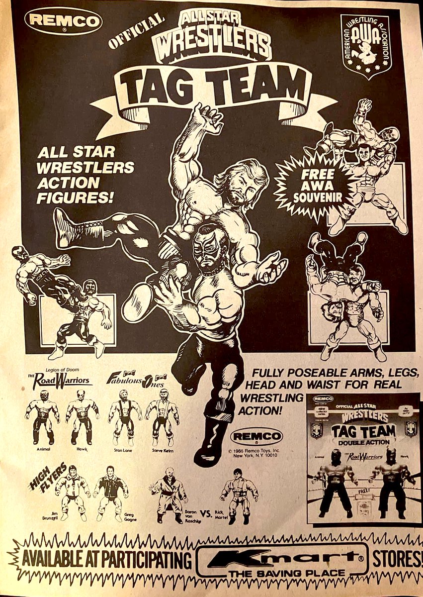 As wrestling action figure fans many of us celebrate the glory days of the #LJNWrestlingSuperstars line but at the same time #Remco known for their low budget toys inspired by other popular toy-lines, created #AllStarWrestlers based on the #AWA and they were great!