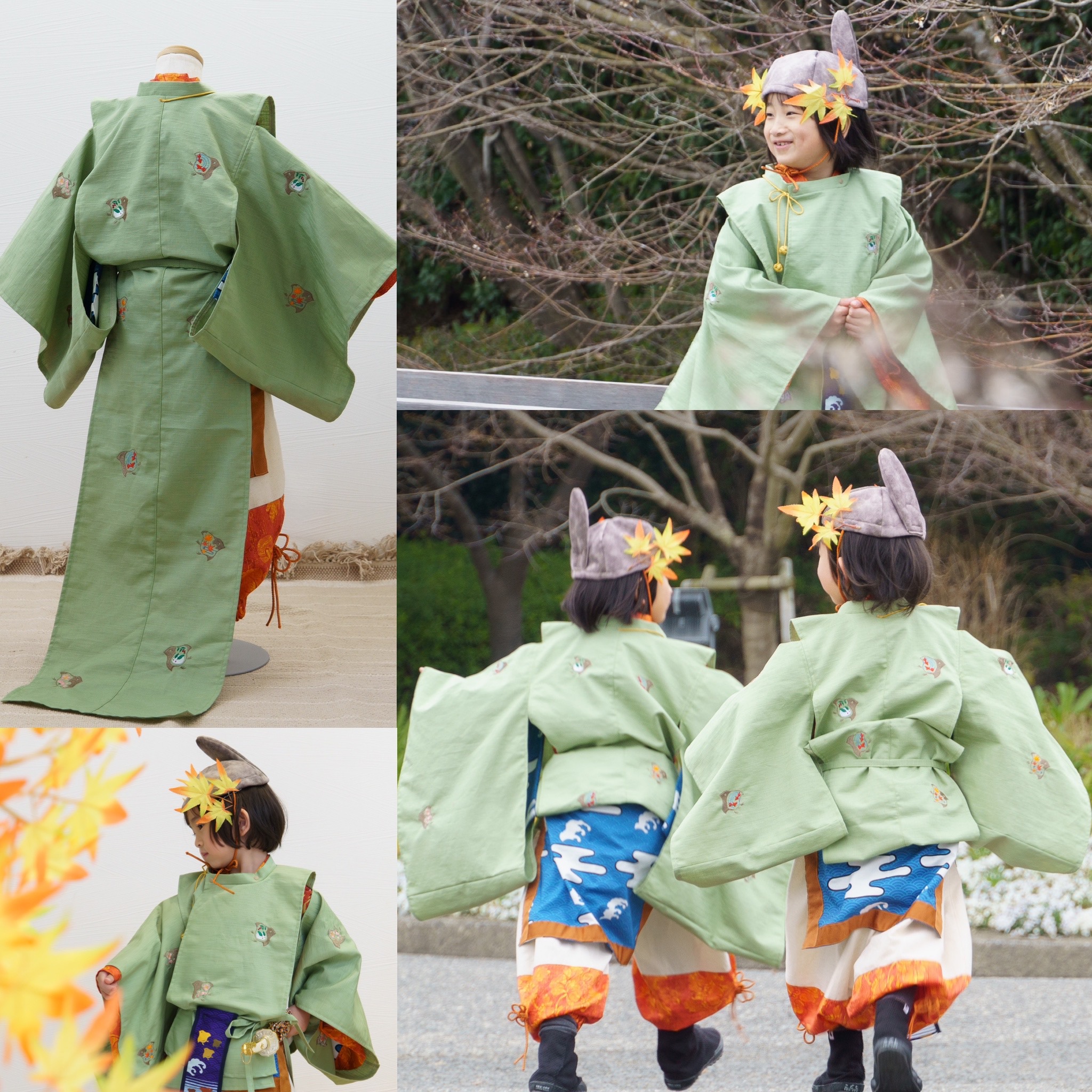 なな太朗★［星七宝BE］童水干3点セット  ハンドメイドꕤ 平安装束 にこ様専用☆［星七宝BN］童水干3点セット ハンドメイドꕤ 110