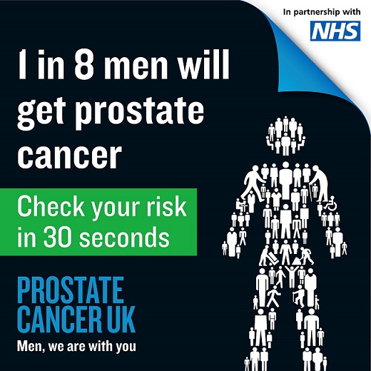 March is #ProstateCancerAwarenessMonth

1 in 8 men will get prostate cancer. That’s a dad, uncle, brother, partner or best mate. 

We think they’re worth saving. 

Share <a href="/ProstateUK/">Prostate Cancer UK</a> online risk checker now ➡️ bit.ly/3gUpVab

Early diagnosis saves lives.