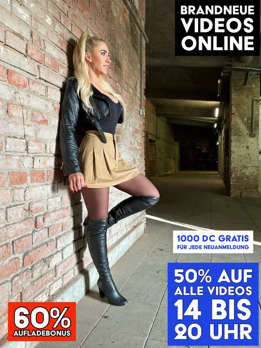 🌐 https://t.co/RhRKjdxHiN  👌🏼 50% auf ALLE VIDEOS bis 20 Uhr 🔥 👉🏼 60% Aufladebonus 💦 ‼️ 1000 DC f&uuml;r jede