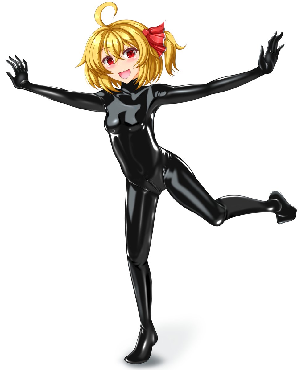 過去絵のぴっちりルーミアちゃんです!
初めてラバースーツ×スク水を描いたのが一枚目のルーミアちゃん!
そこから皮切りにラバースーツ×ぴっちり衣装の重ね着を描くようになったんです☺️ 