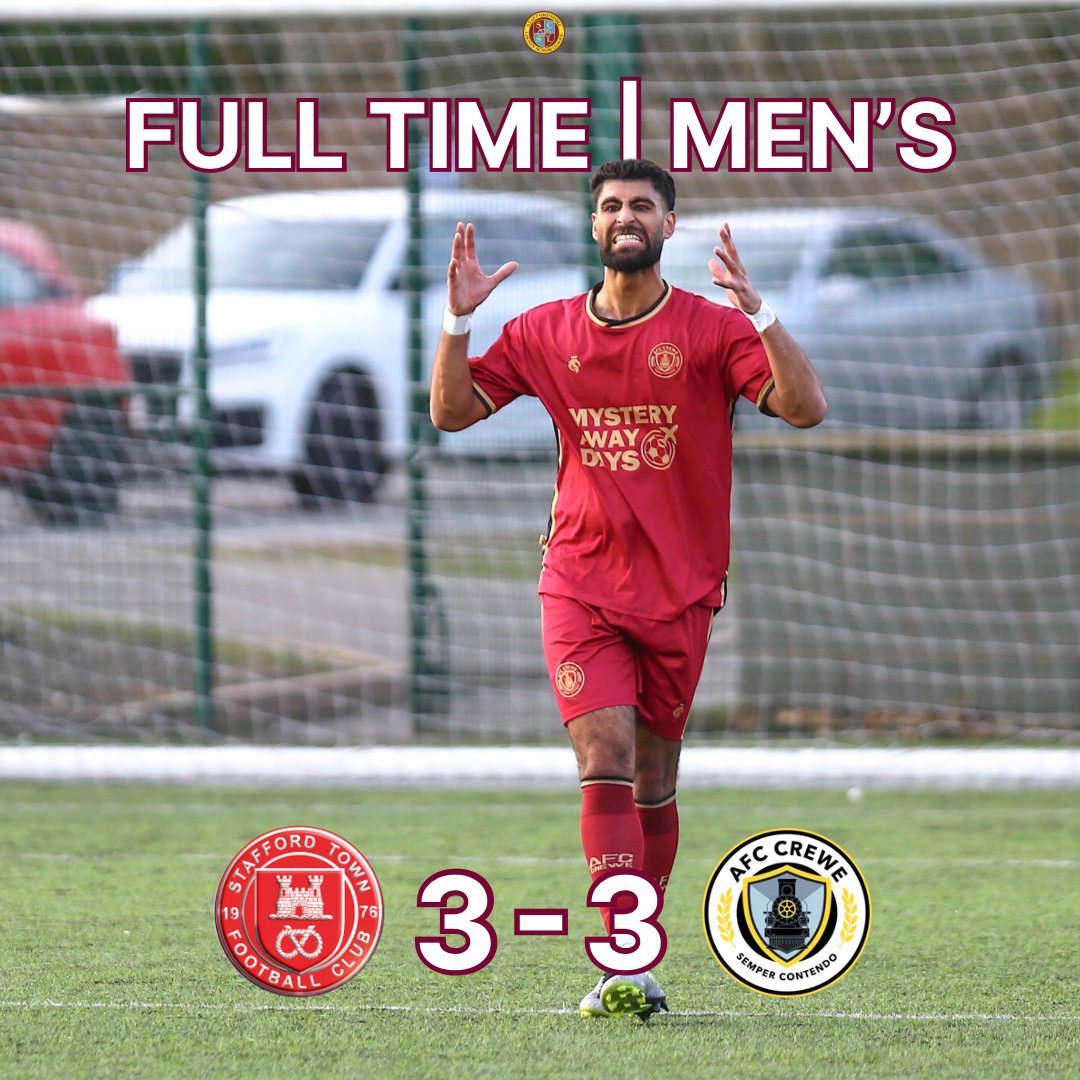 FT | Chaotic day that saw plenty of goals, a few red cards and the odd sin bin, and ultimately a dent in our chase for the title…

⚽️⚽️ Brandon Mighten
⚽️ Michael Sarpong

#oneafccrewe
#nonleaguefootball