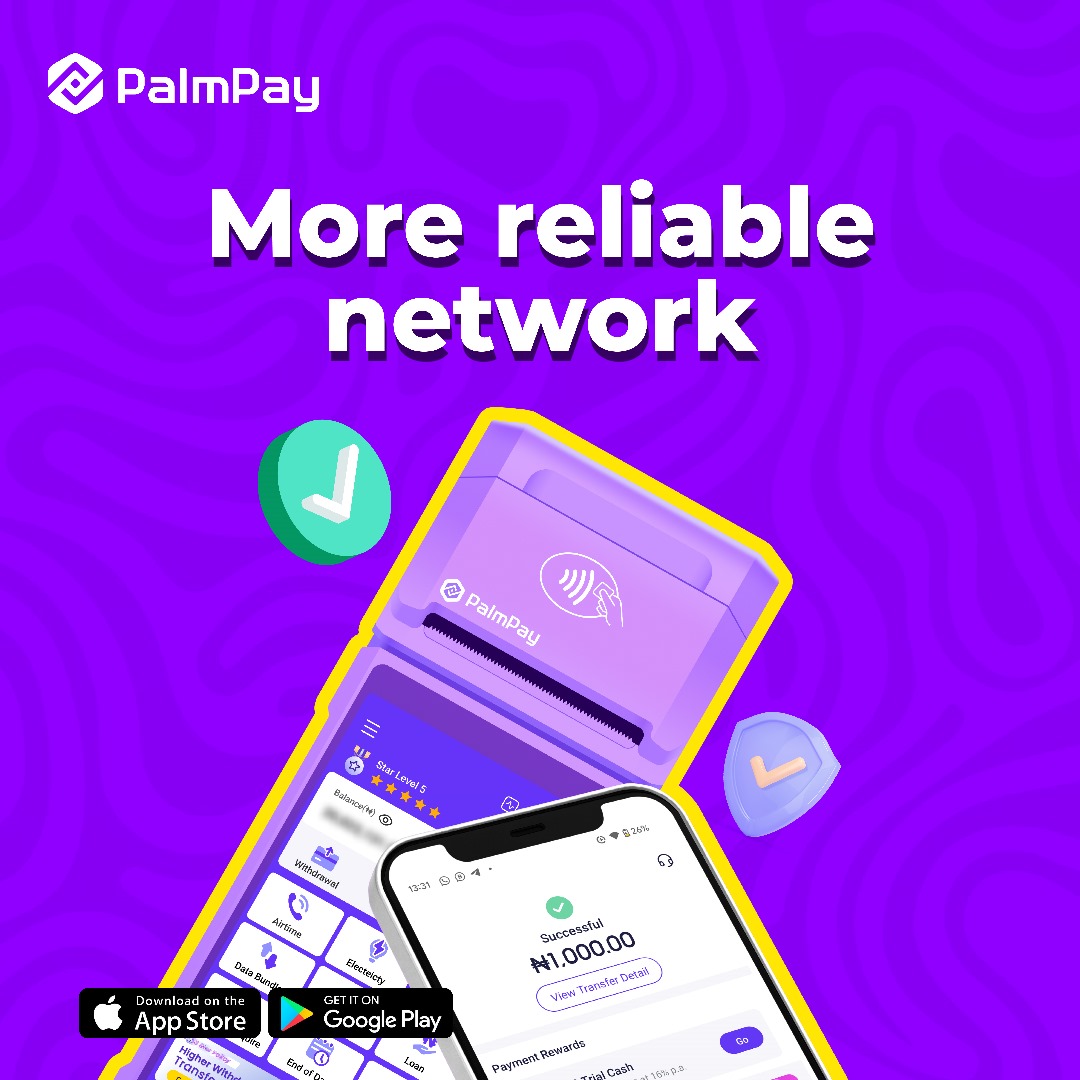 Reliable transfers and PalmPay are 5 and 6. They go hand in hand. 

Sending money without worrying about transfer hiccups is another reason to choose PalmPay.

Download the PalmPay App today:bit.ly/DownloadPalmPay 

#PalmPay #ReasonsToChoosePalmPay