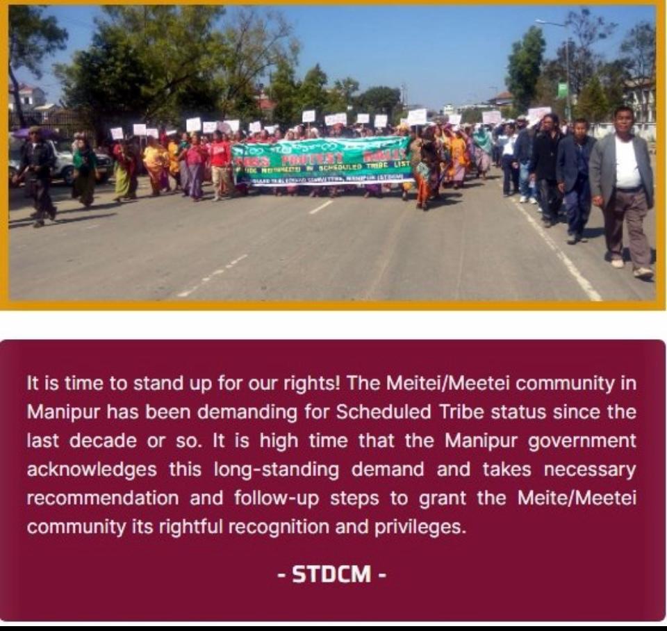 Before the advent of Europeans and other mainland Indians, Meiteis lead a tribal life. The classification of Meiteis as an advanced community or upper class started only after Meiteis got indoctrinated into hinduism by mainland Indians. So Meiteis demand for ST is valid.