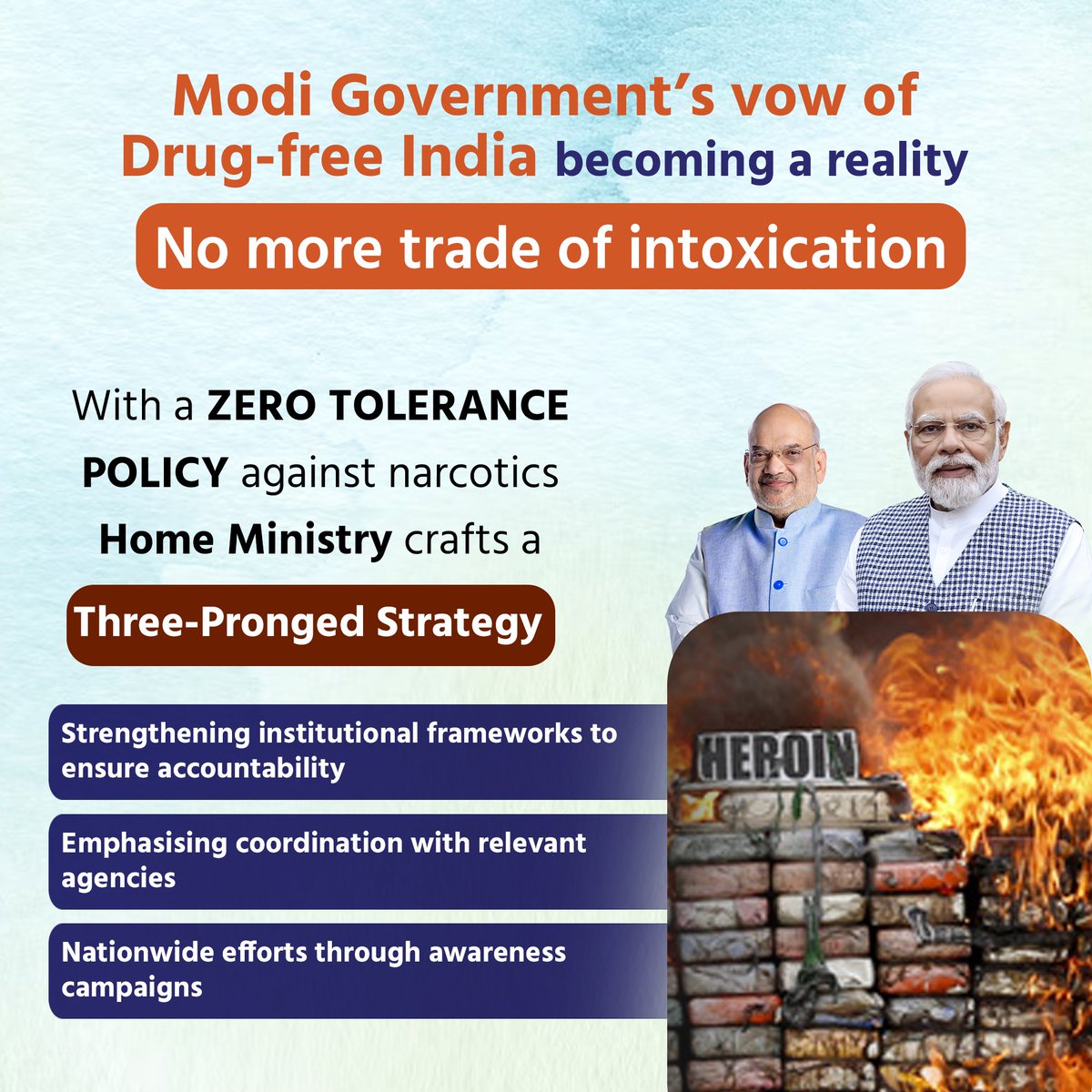 Modi govt's vow of #DrugsFreeBharat becoming a reality.