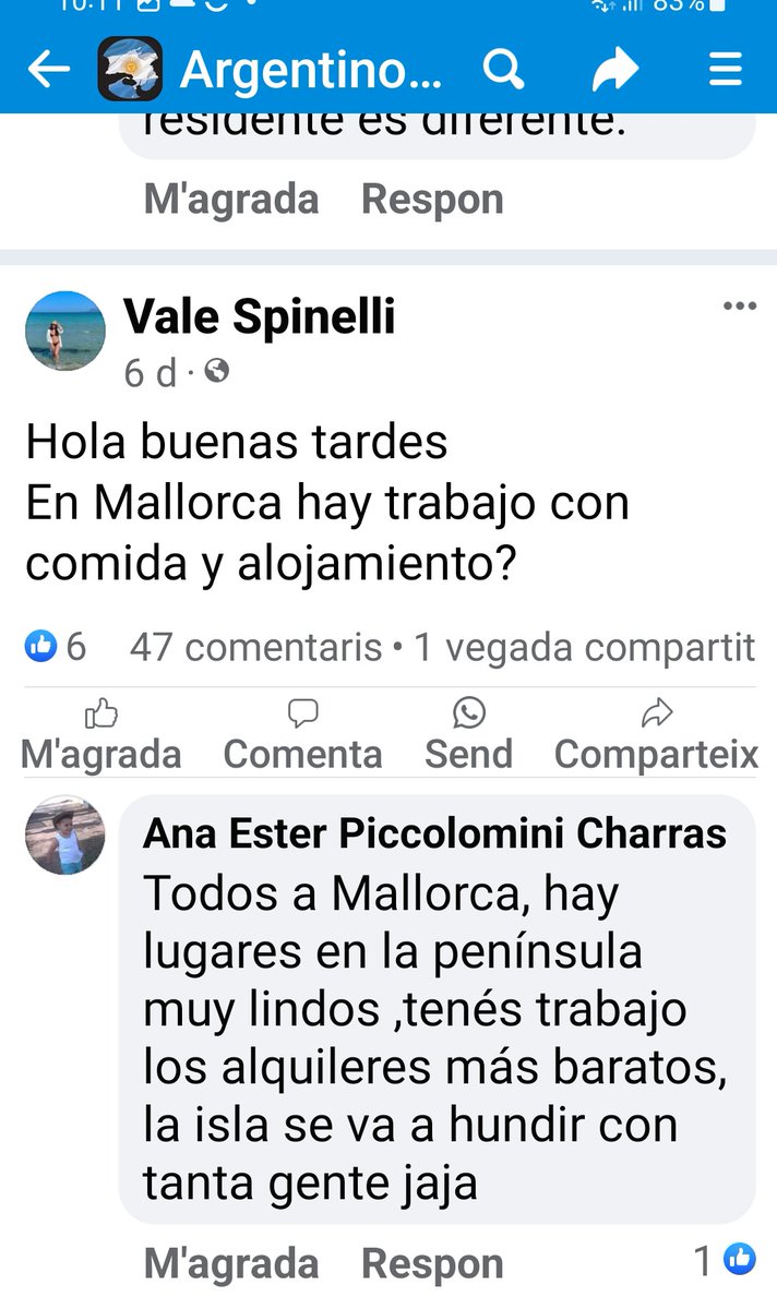 joanturrebassa's tweet photo. Els Argentins diuen als Argentins que no venguin https://t.co/yMblQ0ww8x