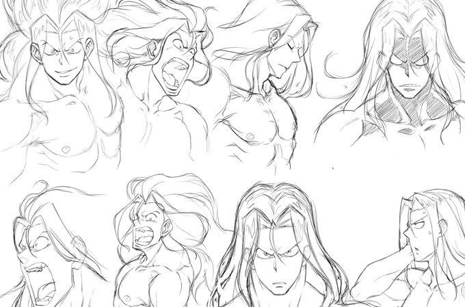 lv1魔王のレオの表情ラフ〜✨ 