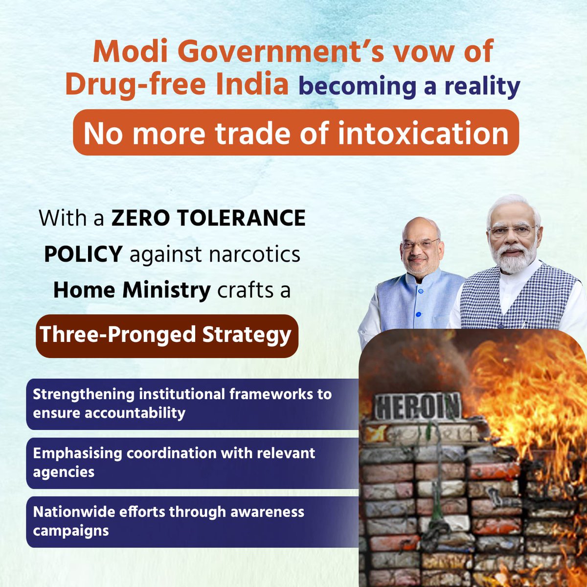 NCB INDIA (@narcoticsbureau) on Twitter photo Three-pronged strategy for drug free India #DrugsFreeBharat <a href="/AmitShah/">Amit Shah</a> <a href="/dg_ncb/">Director General NCB</a> <a href="/PIBHomeAffairs/">PIB - Ministry of Home Affairs</a> Three-pronged strategy for drug free India #DrugsFreeBharat <a href="/AmitShah/">Amit Shah</a> <a href="/dg_ncb/">Director General NCB</a> <a href="/PIBHomeAffairs/">PIB - Ministry of Home Affairs</a>