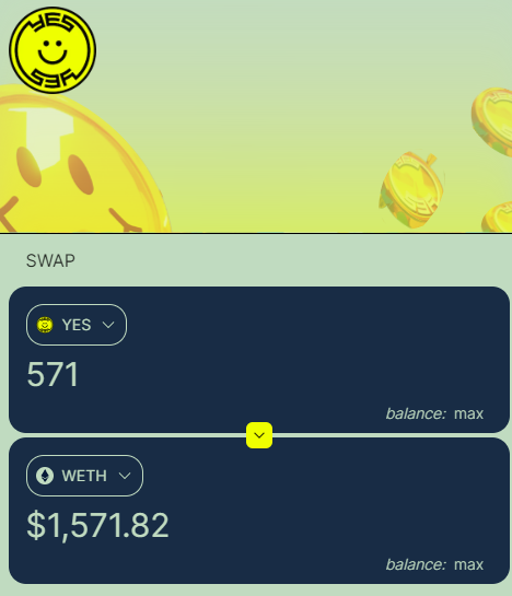 got $YES airdrop x.com/YESMONEYERC420…
