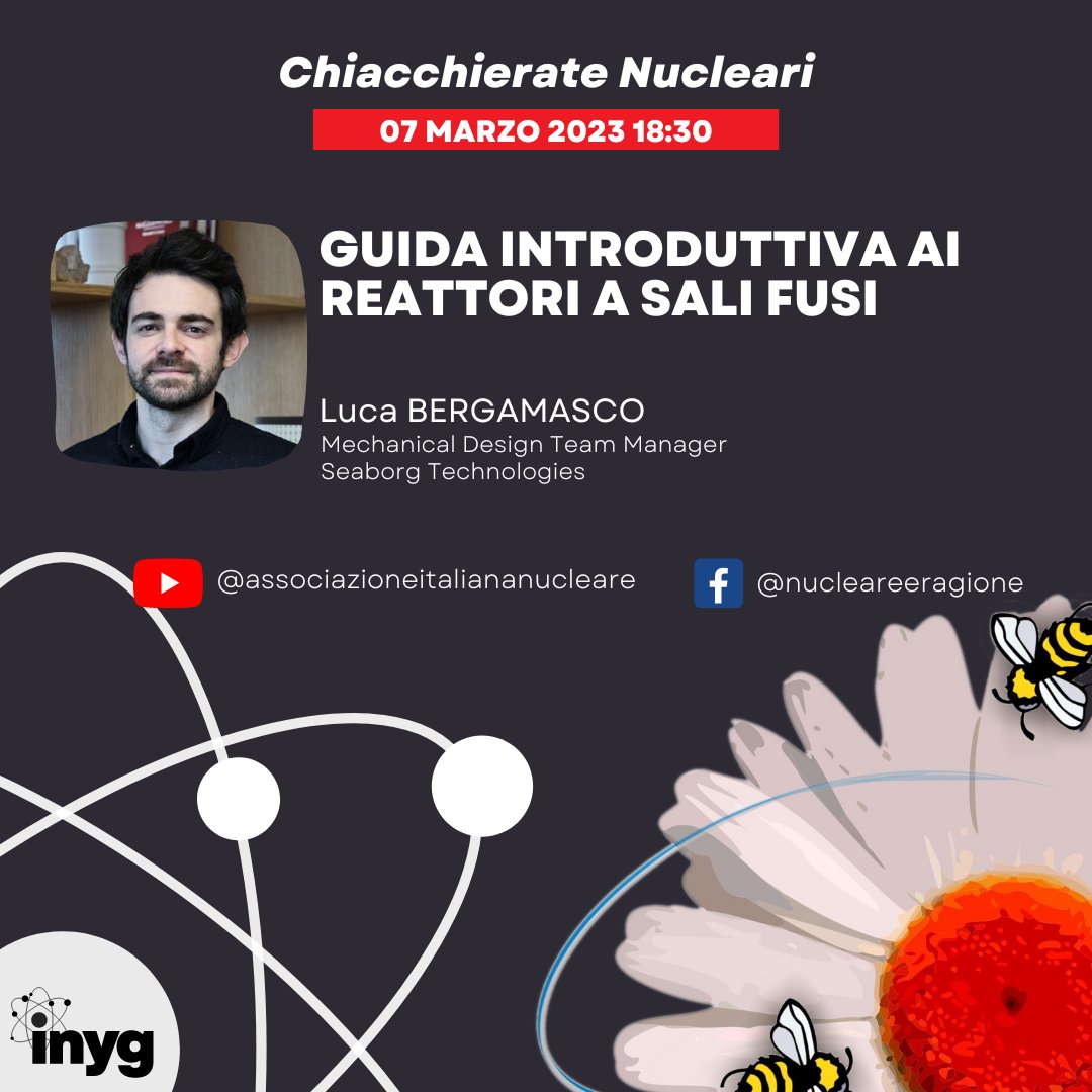 Pronti ad una nuova Chiacchierata #Nucleare? 📣⚛ Ci troviamo su Facebook di @nucleareragione e su Youtube di Associazione Italiana Nucleare: youtube.com/live/l-8-v7m4w… facebook.com/events/4246671… #chiacchierate #nucleari #seminario #divulgazione #scientifica #energianucleare