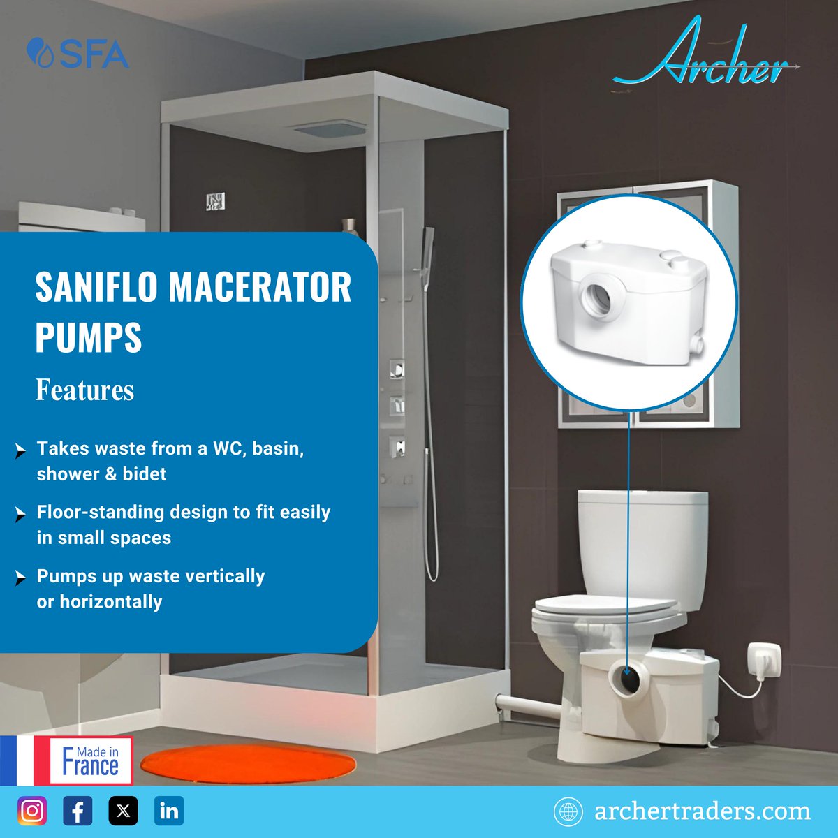 arhcertraders's tweet image. Tight on space? No problem! Our floor-standing design effortlessly fits into small spaces, offering convenience without compromise.

.

.

.

.
#SFAsolutions #plumbingwithoutlimits #hometransformation #dreambathroom #convenientlaundry #plumbingsolutions #renovation