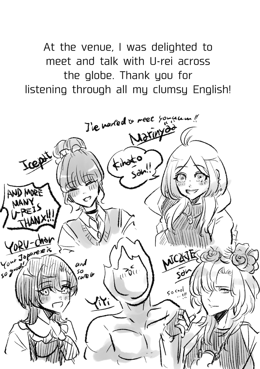 U-san's 3D concert &amp; VR meet-and-greet report manga【ENG ver.】

ENG translation : @/chika_urei
Thank you for helping !!
#dear_u_san 
(1/5) 