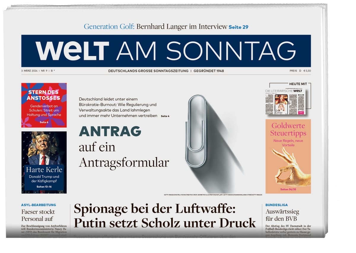 Die neue #WELTAMSONNTAG – jetzt bei Ihrem Zeitungshändler oder hier im E-Paper: epaper.welt.de