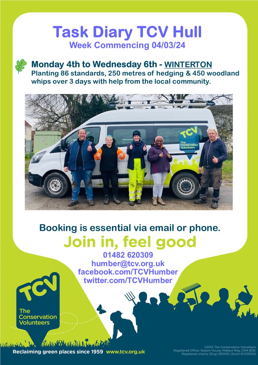 🌳New month, new sites, new volunteers? 🌳 Why not #JoinInFeelGood? Email/phone to book your place. #Volunteers #Conservation #TCV