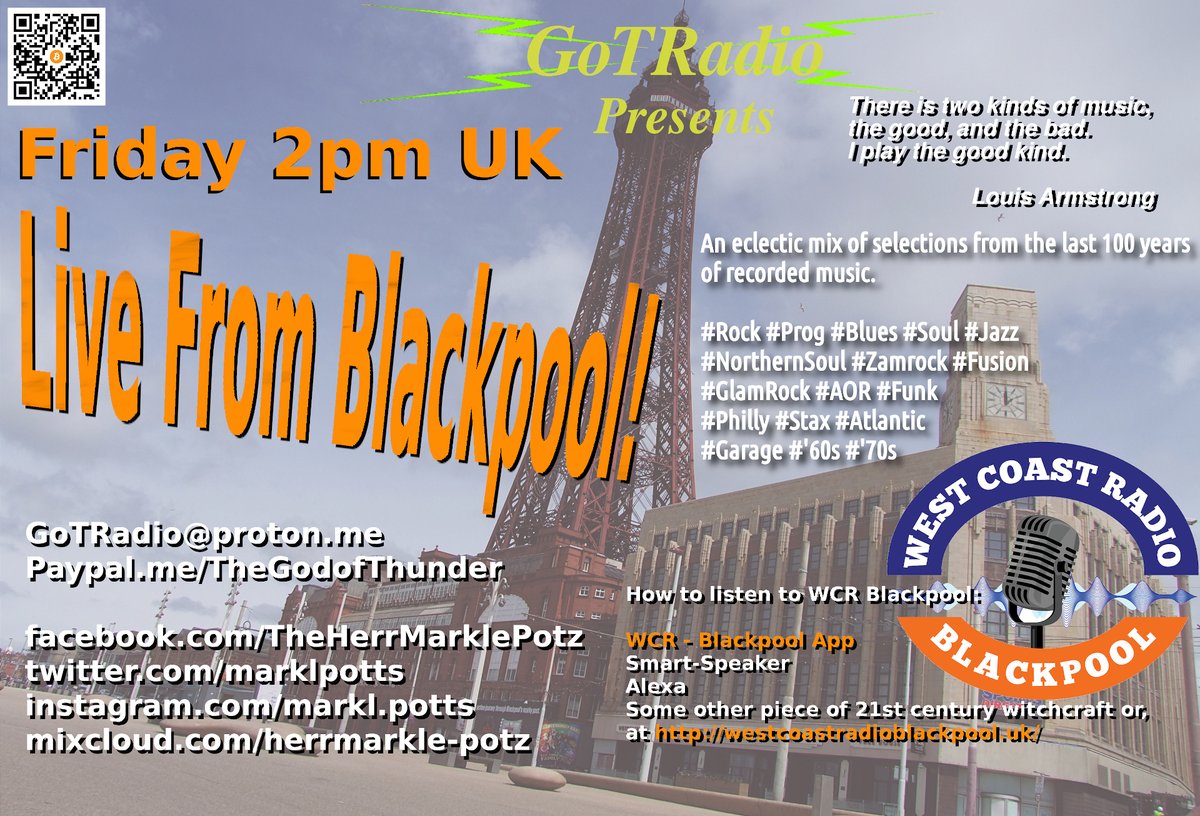 #GoTRadio #LiveFromBlackpool @wcblackpool #NorthernSoul @Ricknblues @bigwolfband @waltertrout @MedicineHeadz @ErwinJava & @SeanWebsterBand @blackberrysmoke @HackettOfficial mixcloud.com/herrmarkle-pot… GoTRadio@Proton.Me PayPal.Me/TheGodofThunder