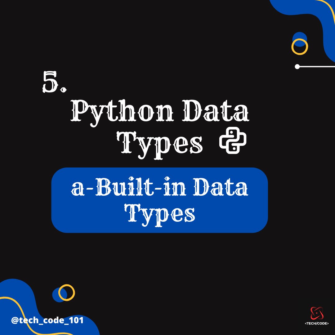TechCode101's tweet image. Ready to explore more ? Advanced data structures coming soon !💻🐍
#python #pythonprogrammers #datatypes #coding #viral