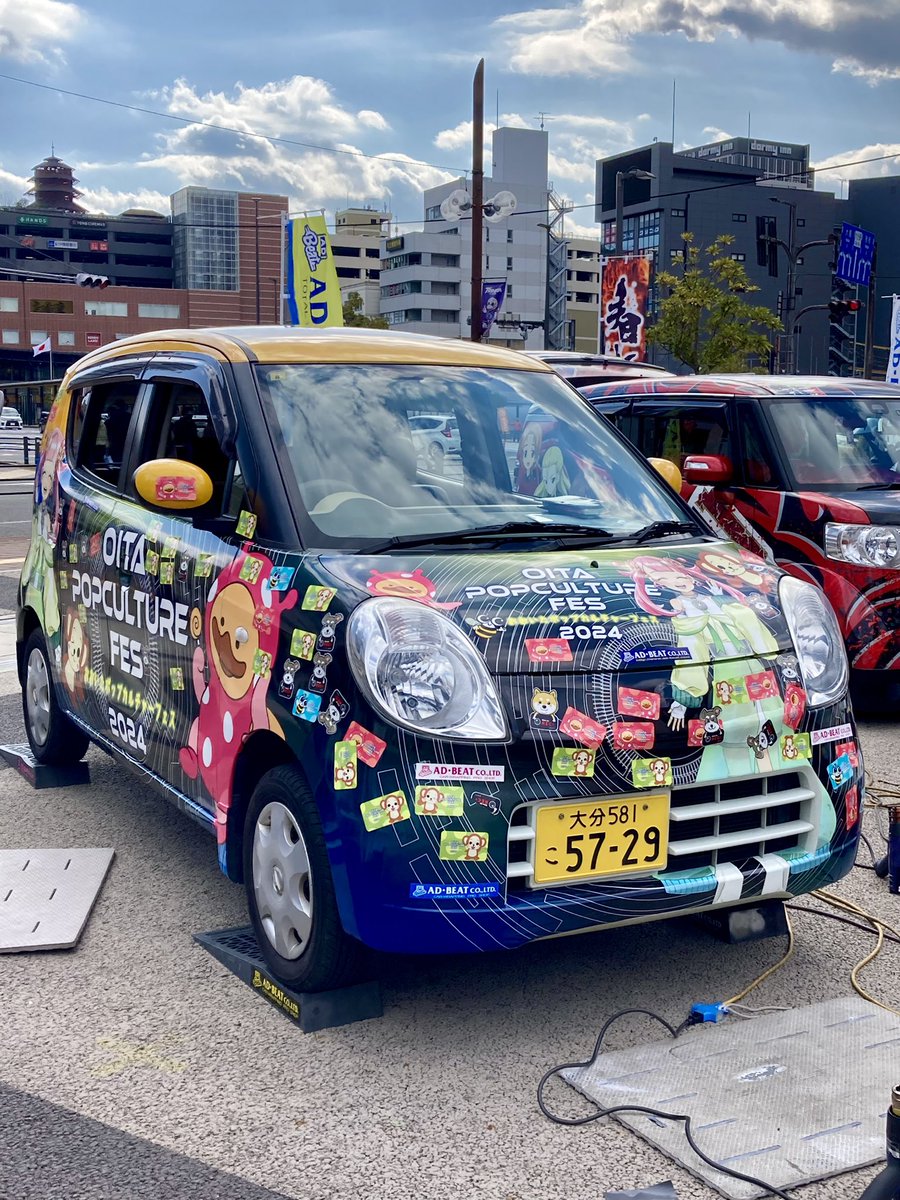ラッピング おおいたポップカルチャーフェス2024 では痛車の展示もありました