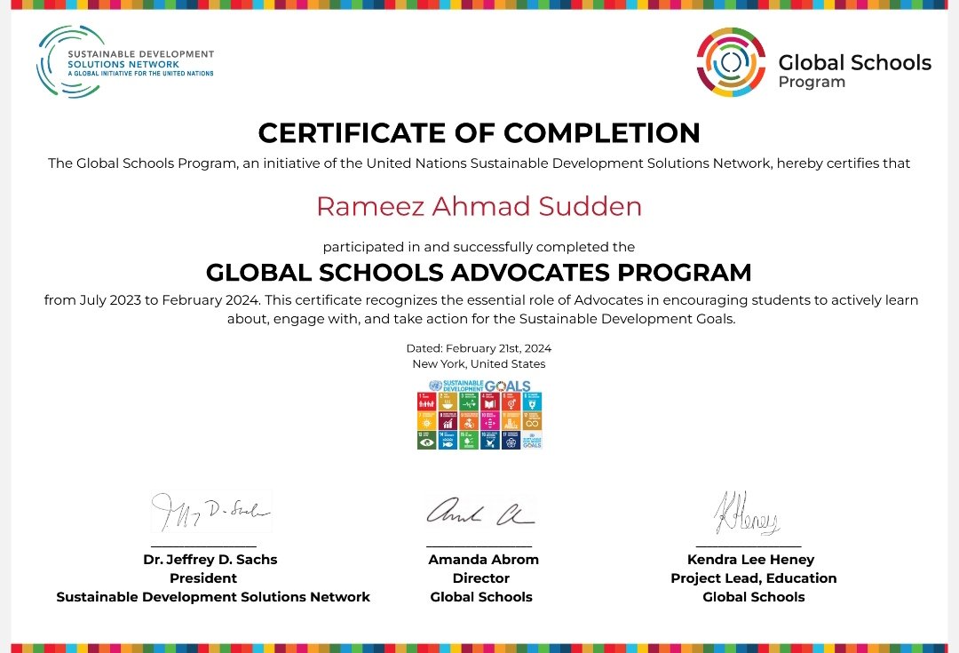 Excited to Graduate as Global Schools Advocate (GSA) under Global Schools Program. GSP focused Education for Sustainable Development and for global citizenship will empower today’s young people to become knowledgeable, effective and compassionate leaders of the future.