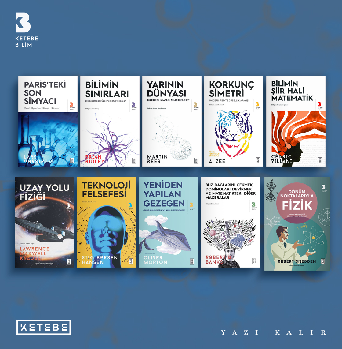 Ünlü cinayetleri aydınlatan moleküllerden kuantum uzayına, Pisagor’un mirasından modern fizikte güzellik arayışına, matematiğin çözümsüz problemlerinden sıra dışı kimya hikâyelerine bilimin ilham verici dünyasını keşfetmek için Ketebe Bilim dizisine kitaplığınızda yer açın...
