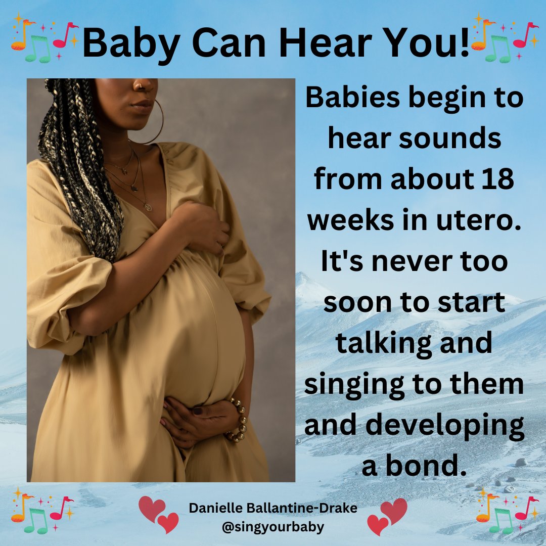 It's never too soo to start talking, singing, humming or reading to your little one. Bonding through sound begins before they are born! #singyourbabysday #babydevelopment #babymusic #nurseryrhymes