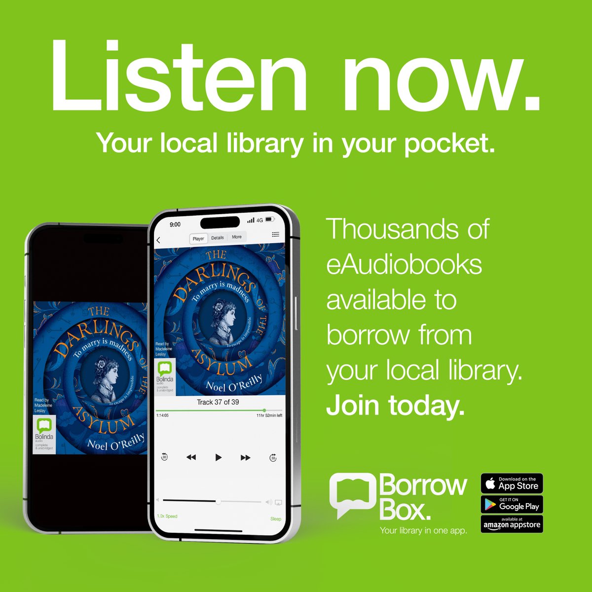 Library_Plus's tweet image. #ListenNow!
🎧Mad Honey by Jodi Picoult & Jennifer Finney Boylan - a soul-stirring story about what we choose to keep from our past.
🎧The Darlings of the Asylum by Noel O'Reilly - duty and desire, madness and sanity, truth and delusion.
#BorrowBox #LibrariesFromHome