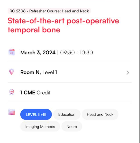 Is there a better way to end the H&N sessions at #ECR2024 with one of the most challenging topics 'Post-operative temporal bone' Moderator @SalmanQureshiDr and lectures by @beritverbist, Sabrina Kösling, Ayça Karaosmanoğlu. If you cannot make it, watch it on-demand.