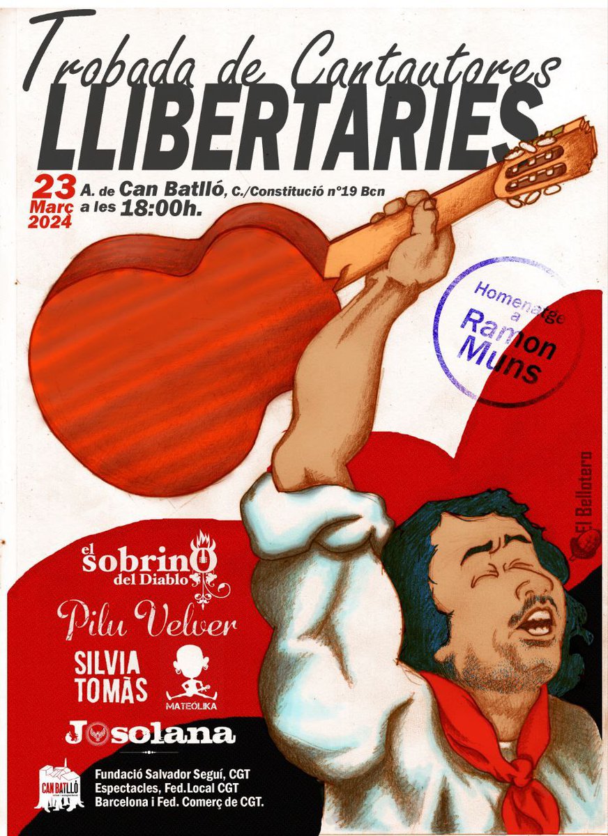 FundacioSegui's tweet photo. el proper dissabte 23, a @CanBatllo un concert molt especial: música, lletres, memòria, compromís... https://t.co/Ab8sjyTxUE