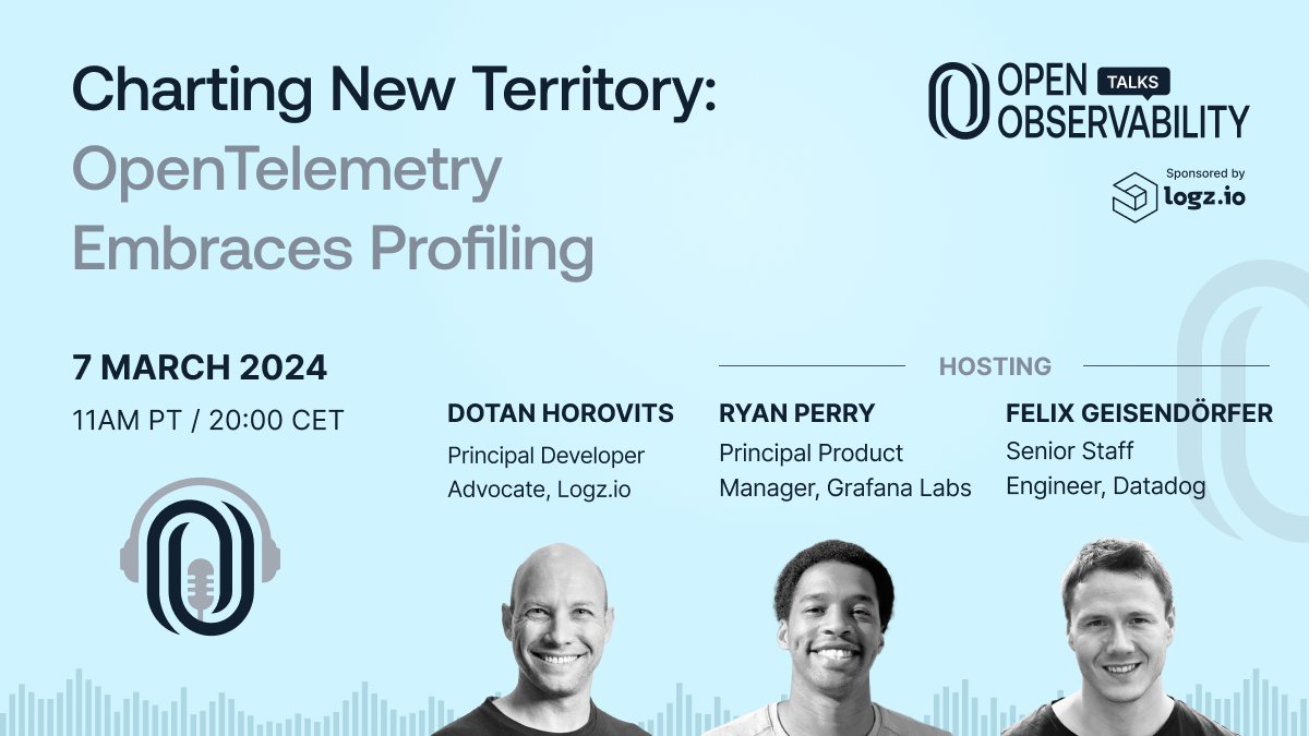 Live Stream alert! @horovits will host a panel discussion with @OpenTelemetry Profiles SIG members @felixge and @rperry_ on Continuous Profiling 📊 and it's addition into the #OpenTelemetry project 🎉 Join 7 March: 👉youtube.com/watch?v=iGM67R… #opensource #observability #DevOps