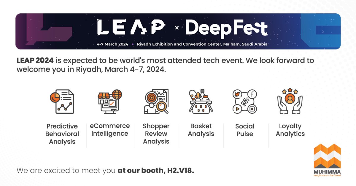 muhimmaapp's tweet photo. Muhimma to Showcase Data-Driven Solutions at #LEAP2024.
#DeepFest24 #LEAP24 #Riyadh https://t.co/8Y9JOrxbGe