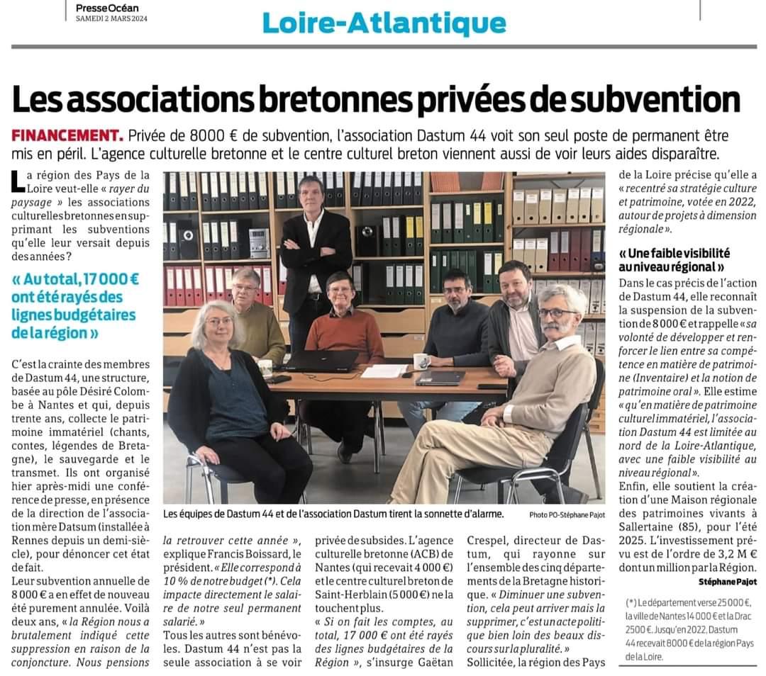 La pseudo-région des pays de la Loire boycotte ouvertement la culture bretonne en #loireatlantique... avec l'argent des contribuables du 5ème département breton. Pour la #democratie il est urgent de permettre aux citoyennes et citoyens de Loire-Atlantique de décider. #Bretagne