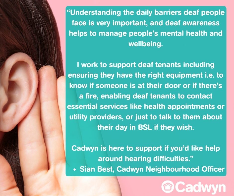 It's World Hearing Day👂 A day dedicated to raising awareness of deaf and hearing-impaired conditions. We know the extra challenges faced by deaf residents and offer tailored support including in BSL✋ If you'd like to talk about your hearing needs email📧 Sian.best@cadwyn.co.uk