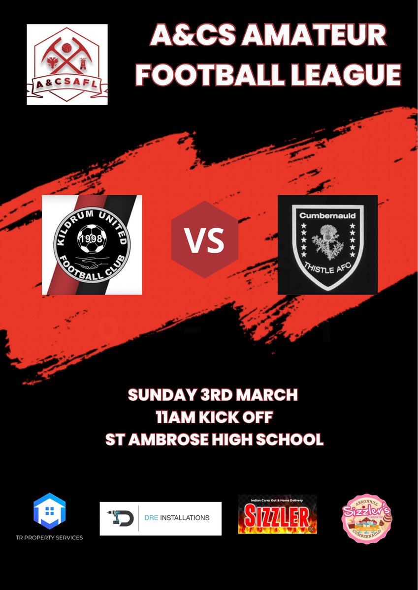 kildrum_united's tweet photo. Todays game - 11am kick off 🔴⚫️ https://t.co/ti2eGOhd1b