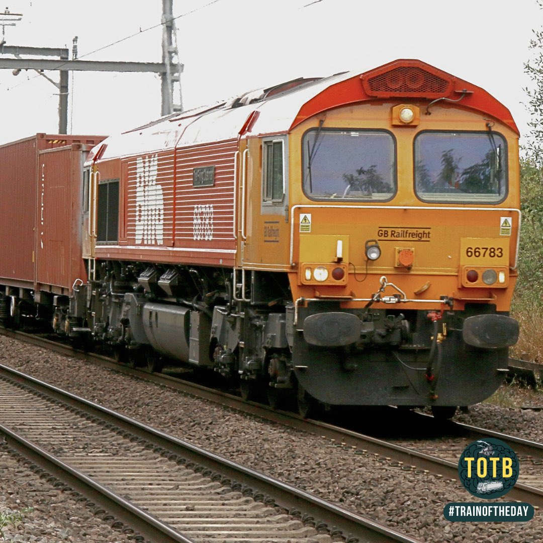 🚆 This is the rather brilliantly named ‘Flying Dustman’ - a Class 66 locomotive ran by <a href="/GBRailfreight/">GB Railfreight</a> 

🟠 The locomotive was named and then christened in a competition by the staff at Biffa. 

⭐️ 13/10 - Biffed. 

#trainoftheday #totb #trains #railways #diesel #class66