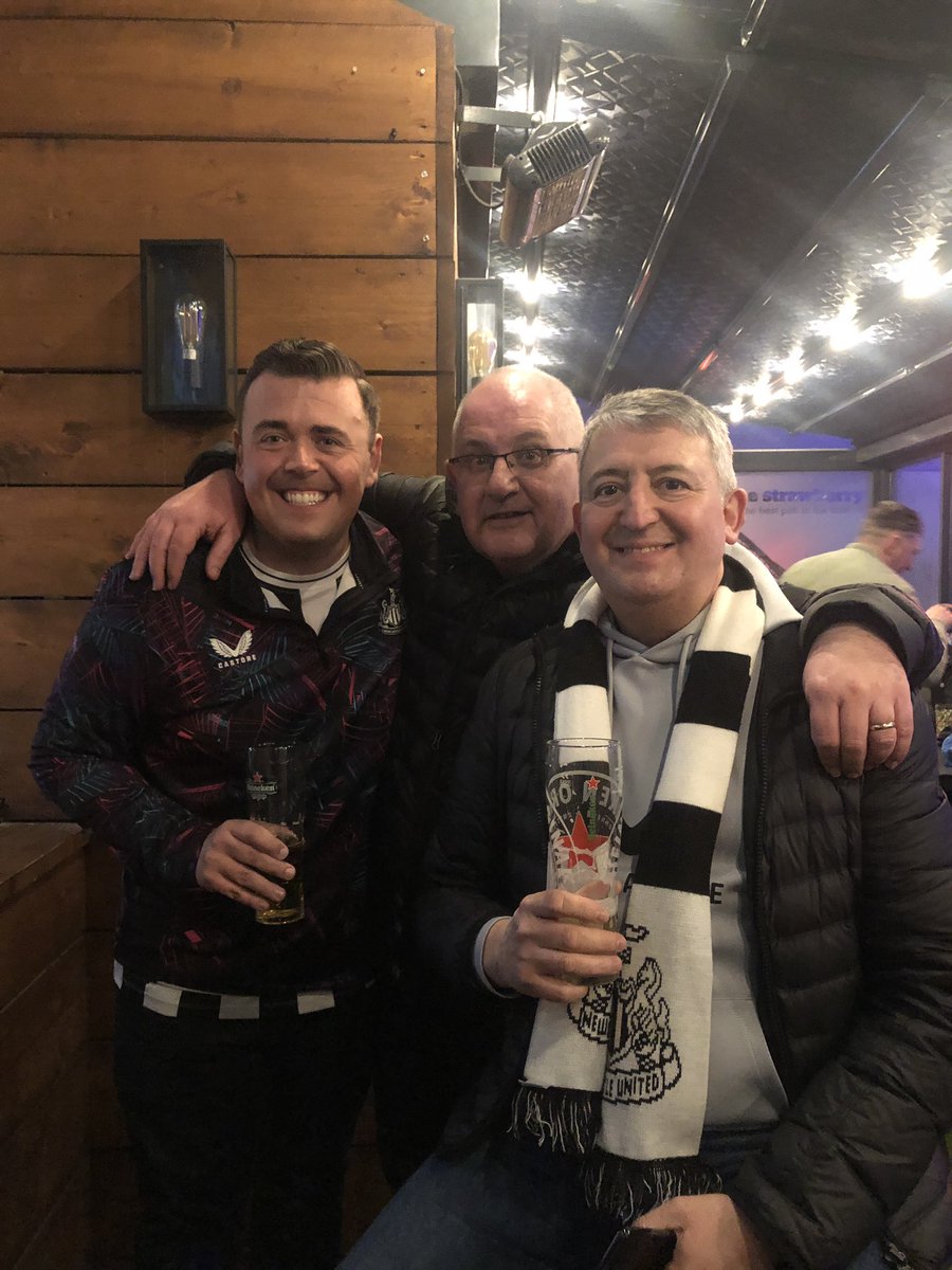 Great day yesterday with my Newcastle and Wolves mates - pleased we came out on top 🍺🖤🤍🖤🤍#hwtl