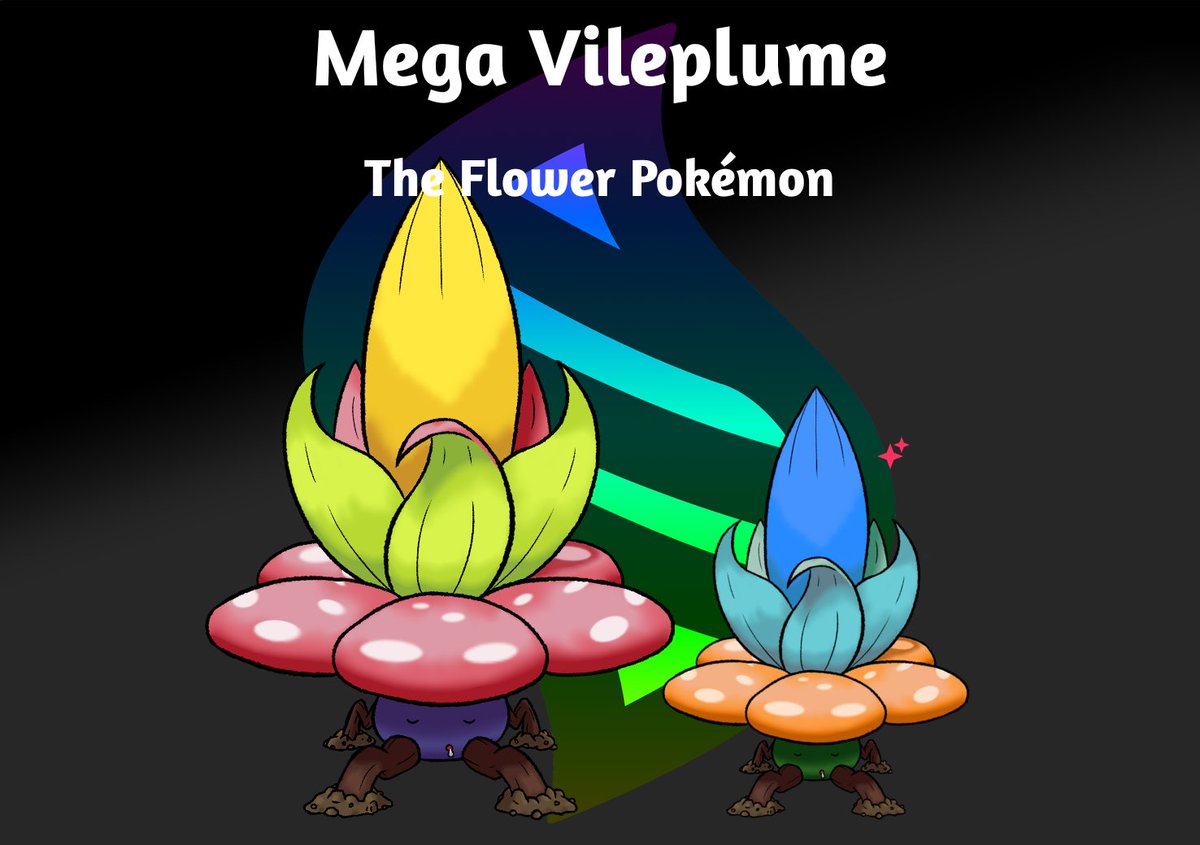 Mega Vileplume! This was surprisingly tricky to get looking good, but I'm happy with it. This Mega is based on A. titanium, the Corspe Flower, the parasitic nature of R. arnoldii with the roots, and even the Ultimate Weapon with the shiny #PokemonDay #PokemonLegendsZA #fakemon