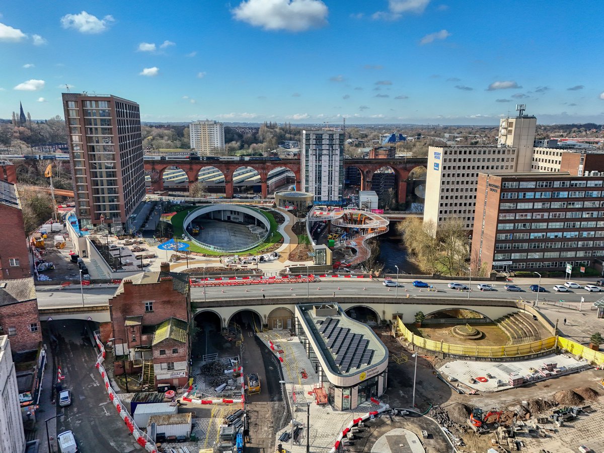 What a difference a day makes, a beautiful Sunday Bus Station update with a week to go !  #stockport #stockportbusiness #madeinstockport #dronephotography #photooftheday #kingof