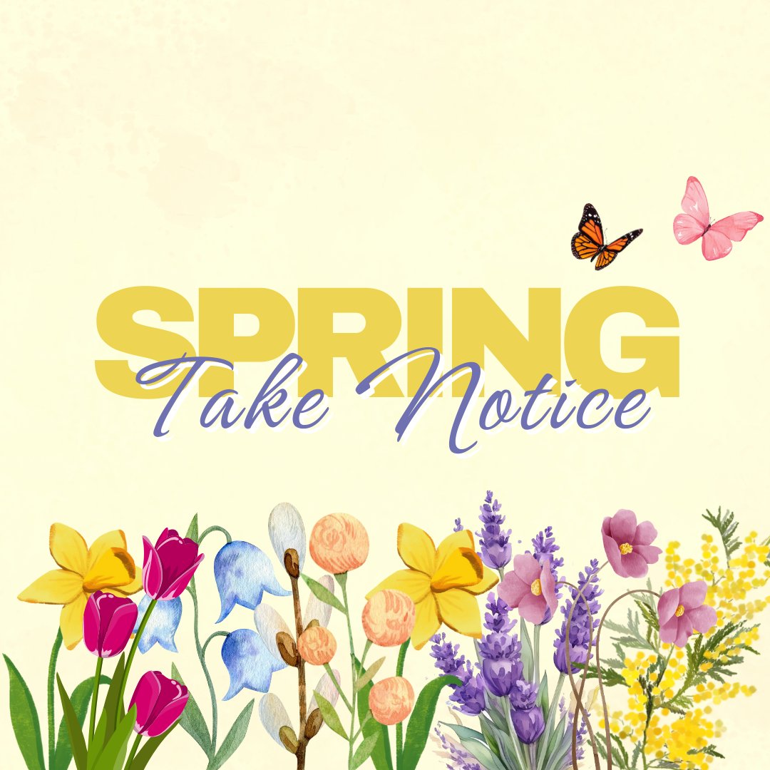 Taking notice is one of the 5-ways to wellbeing, helping to take our minds off of the things that may be causing stress. Why not try to take notice of the changes that come along with spring using all your senses. #mentalwellbeing #takenotice #spring
