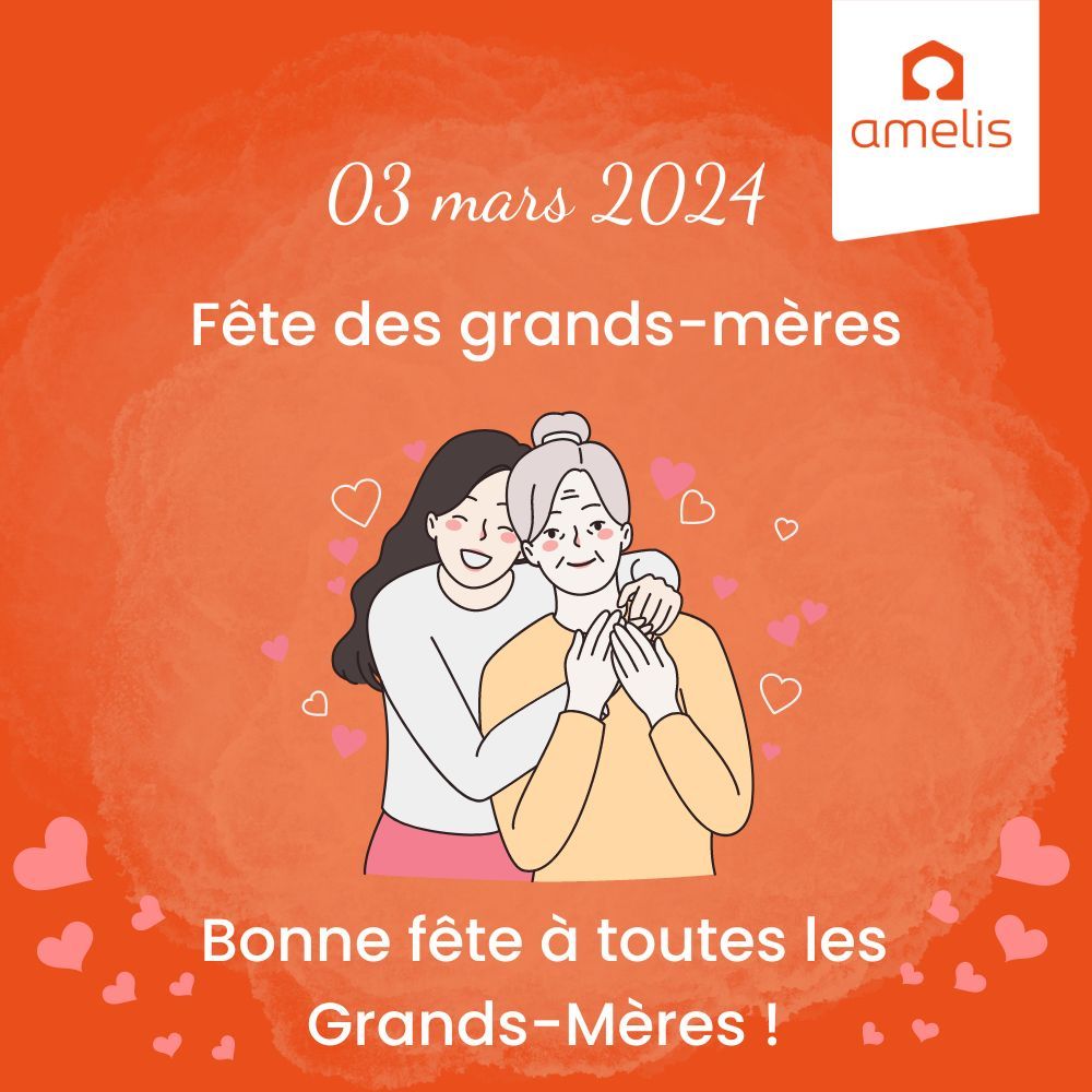Toutes les équipes Amelis souhaitent une belle fête à toutes les grands-mères ! 
En cette journée spéciale, nous vous souhaitons beaucoup de bonheur et de joie 🧡