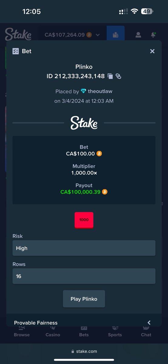 My biggest plinko hit yet 👀 

Comment stake usernames