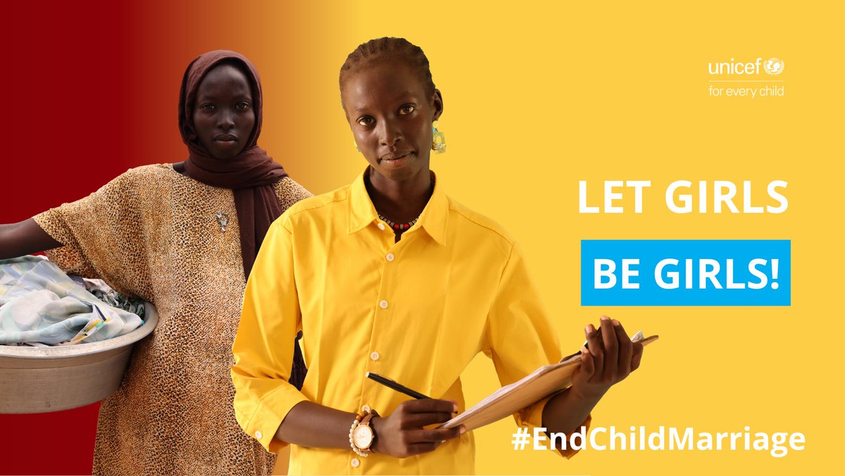 Girls have the right to:

 #Learn 🏫📚
Dream 👩‍✈️👩‍💻👩‍🏫👩‍🔧
Develop
Thrive 🚀

Be part of the movement to #EndChildMarriage in #SouthSudan and to make sure #EveryChild's rights are protected.