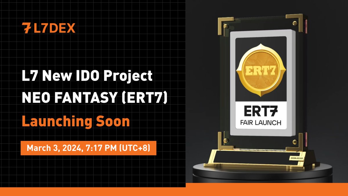 L7_Global's tweet photo. 🎉 NEOFantasy IDO is Coming to #L7DEX.    

💎 Dive into the epic saga of NEOFANTASY @NeoFantasy_Game: a fully self-owned IP featuring turn-based card gameplay with idle mechanics. Collect NFT cards, fine-tune strategies in real-time, and conquer PVE/PVP levels for rewards like ERT7, XP, and more.

 🌟 Experience joy and value creation through decentralized assets.   

🎮 Join the adventure now!    
#L7 #ERT7 #NEOFANTASY #IDO