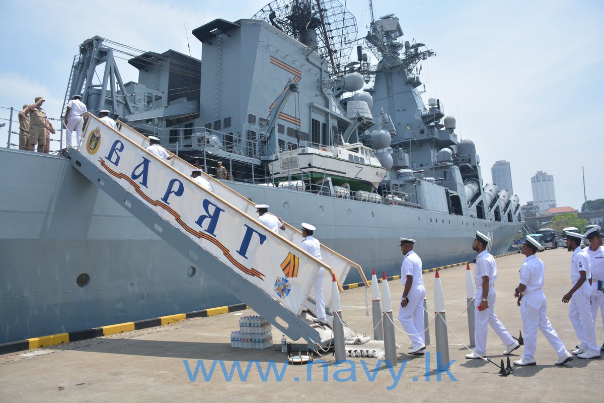 The Russian Naval Ship #Varyag departed the island 03 Mar on successful completion of formal visit to #SriLanka. The @srilanka_navy bade customary farewell to the departing ship at the port of Colombo. #defence Read more: news.navy.lk/eventnews/2024…