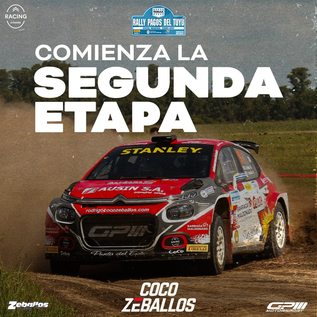 #RallyPagosdelTuyu | BUEN DÍA!!! Comenzamos la segunda etapa, tenemos 6 pruebas especiales y 69.8 kms de tramo cronometrado por delante.

“Hoy vamos a acelerar lo más que se pueda, estamos en la séptima posición, tenemos muy cerca al de adelante y muy cerca al de atrás, vamos a